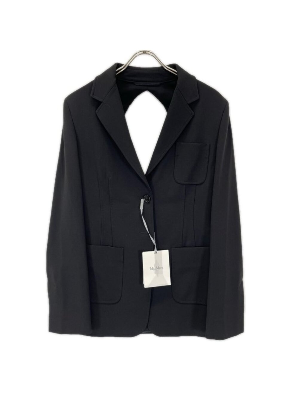 Max Mara Black Back Hole Design Suit Jacket 44
